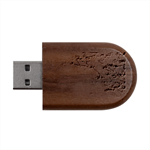 Pastel Nature , Art, Blue, Cute, Wood Oval USB Flash Drive