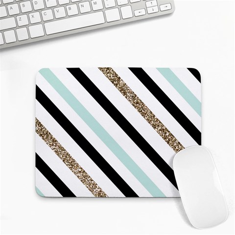 Pattern, Black, Blue, Gold, Lines, Stripes Small Mousepad from ArtsNow.com Front