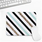 Pattern, Black, Blue, Gold, Lines, Stripes Small Mousepad