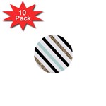 Pattern, Black, Blue, Gold, Lines, Stripes 1  Mini Buttons (10 pack) 