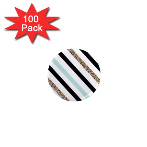 Pattern, Black, Blue, Gold, Lines, Stripes 1  Mini Magnets (100 pack)  from ArtsNow.com Front