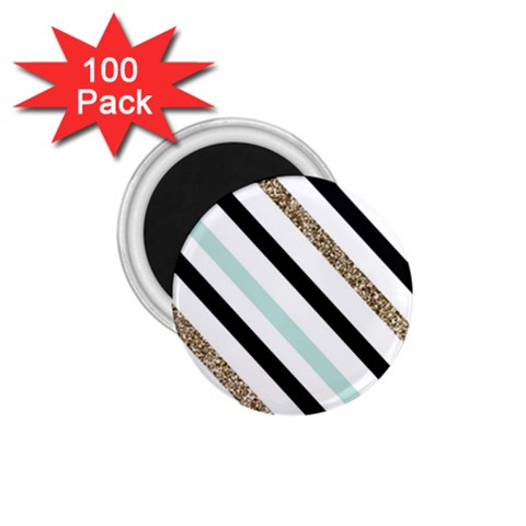 Pattern, Black, Blue, Gold, Lines, Stripes 1.75  Magnets (100 pack)  from ArtsNow.com Front