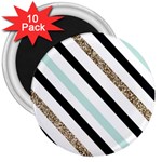 Pattern, Black, Blue, Gold, Lines, Stripes 3  Magnets (10 pack) 