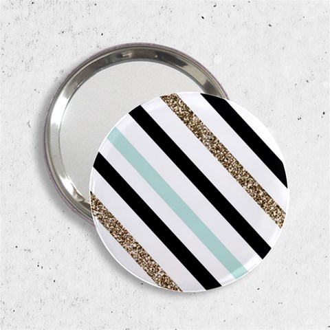 Pattern, Black, Blue, Gold, Lines, Stripes 2.25  Handbag Mirrors from ArtsNow.com Front