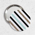 Pattern, Black, Blue, Gold, Lines, Stripes 2.25  Handbag Mirrors