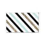 Pattern, Black, Blue, Gold, Lines, Stripes Sticker (Rectangular)