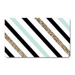 Pattern, Black, Blue, Gold, Lines, Stripes Magnet (Rectangular)