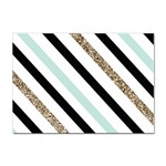 Pattern, Black, Blue, Gold, Lines, Stripes Sticker A4 (10 pack)