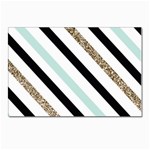 Pattern, Black, Blue, Gold, Lines, Stripes Postcard 4 x 6  (Pkg of 10)