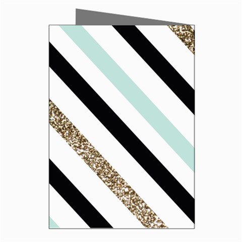 Pattern, Black, Blue, Gold, Lines, Stripes Greeting Cards (Pkg of 8) from ArtsNow.com Right