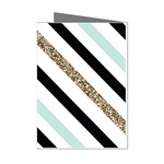 Pattern, Black, Blue, Gold, Lines, Stripes Mini Greeting Cards (Pkg of 8)