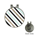 Pattern, Black, Blue, Gold, Lines, Stripes Hat Clips with Golf Markers