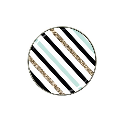 Pattern, Black, Blue, Gold, Lines, Stripes Hat Clip Ball Marker from ArtsNow.com Front