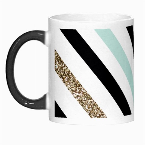 Pattern, Black, Blue, Gold, Lines, Stripes Morph Mug from ArtsNow.com Left