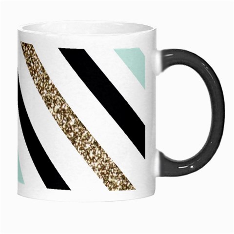 Pattern, Black, Blue, Gold, Lines, Stripes Morph Mug from ArtsNow.com Right