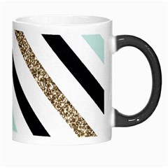 Pattern, Black, Blue, Gold, Lines, Stripes Morph Mug from ArtsNow.com Right