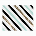 Pattern, Black, Blue, Gold, Lines, Stripes Small Glasses Cloth