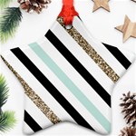 Pattern, Black, Blue, Gold, Lines, Stripes Star Ornament (Two Sides)