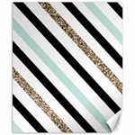 Pattern, Black, Blue, Gold, Lines, Stripes Canvas 8  x 10 