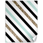 Pattern, Black, Blue, Gold, Lines, Stripes Canvas 12  x 16 