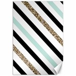 Pattern, Black, Blue, Gold, Lines, Stripes Canvas 12  x 18 