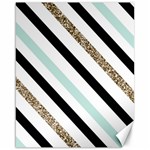 Pattern, Black, Blue, Gold, Lines, Stripes Canvas 16  x 20 