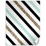 Pattern, Black, Blue, Gold, Lines, Stripes Canvas 18  x 24 