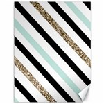 Pattern, Black, Blue, Gold, Lines, Stripes Canvas 36  x 48 