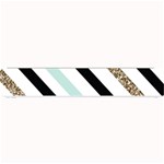 Pattern, Black, Blue, Gold, Lines, Stripes Small Bar Mat