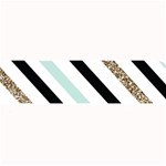 Pattern, Black, Blue, Gold, Lines, Stripes Large Bar Mat