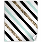 Pattern, Black, Blue, Gold, Lines, Stripes Canvas 11  x 14 