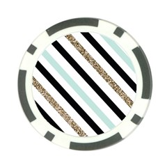 Pattern, Black, Blue, Gold, Lines, Stripes Poker Chip Card Guard from ArtsNow.com Back