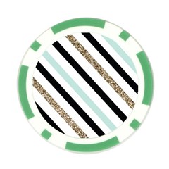 Pattern, Black, Blue, Gold, Lines, Stripes Poker Chip Card Guard (10 pack) from ArtsNow.com Front