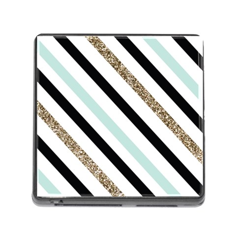 Pattern, Black, Blue, Gold, Lines, Stripes Memory Card Reader (Square 5 Slot) from ArtsNow.com Front