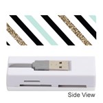 Pattern, Black, Blue, Gold, Lines, Stripes Memory Card Reader (Stick)