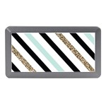 Pattern, Black, Blue, Gold, Lines, Stripes Memory Card Reader (Mini)