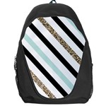 Pattern, Black, Blue, Gold, Lines, Stripes Backpack Bag