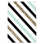 Pattern, Black, Blue, Gold, Lines, Stripes Removable Flap Cover (L)