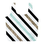 Pattern, Black, Blue, Gold, Lines, Stripes Full Print Recycle Bag (L)