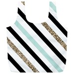 Pattern, Black, Blue, Gold, Lines, Stripes Full Print Recycle Bag (XL)