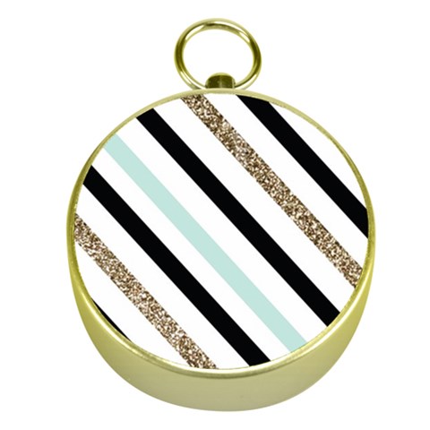 Pattern, Black, Blue, Gold, Lines, Stripes Gold Compasses from ArtsNow.com Front