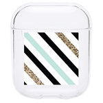 Pattern, Black, Blue, Gold, Lines, Stripes Hard PC AirPods 1/2 Case