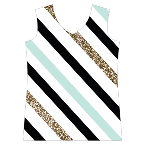 Pattern, Black, Blue, Gold, Lines, Stripes Women s Basketball Tank Top from ArtsNow.com Front