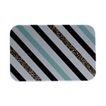 Pattern, Black, Blue, Gold, Lines, Stripes Open Lid Metal Box (Silver)  