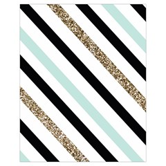 Pattern, Black, Blue, Gold, Lines, Stripes Drawstring Pouch (XL) from ArtsNow.com Front