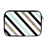 Pattern, Black, Blue, Gold, Lines, Stripes Apple MacBook Pro 17  Zipper Case