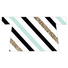 Pattern, Black, Blue, Gold, Lines, Stripes Wristlet Pouch Bag (Small) from ArtsNow.com Front