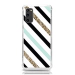 Pattern, Black, Blue, Gold, Lines, Stripes Samsung Galaxy S20 6.2 Inch TPU UV Case