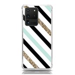 Pattern, Black, Blue, Gold, Lines, Stripes Samsung Galaxy S20 Ultra 6.9 Inch TPU UV Case