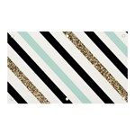 Pattern, Black, Blue, Gold, Lines, Stripes Banner and Sign 5  x 3 